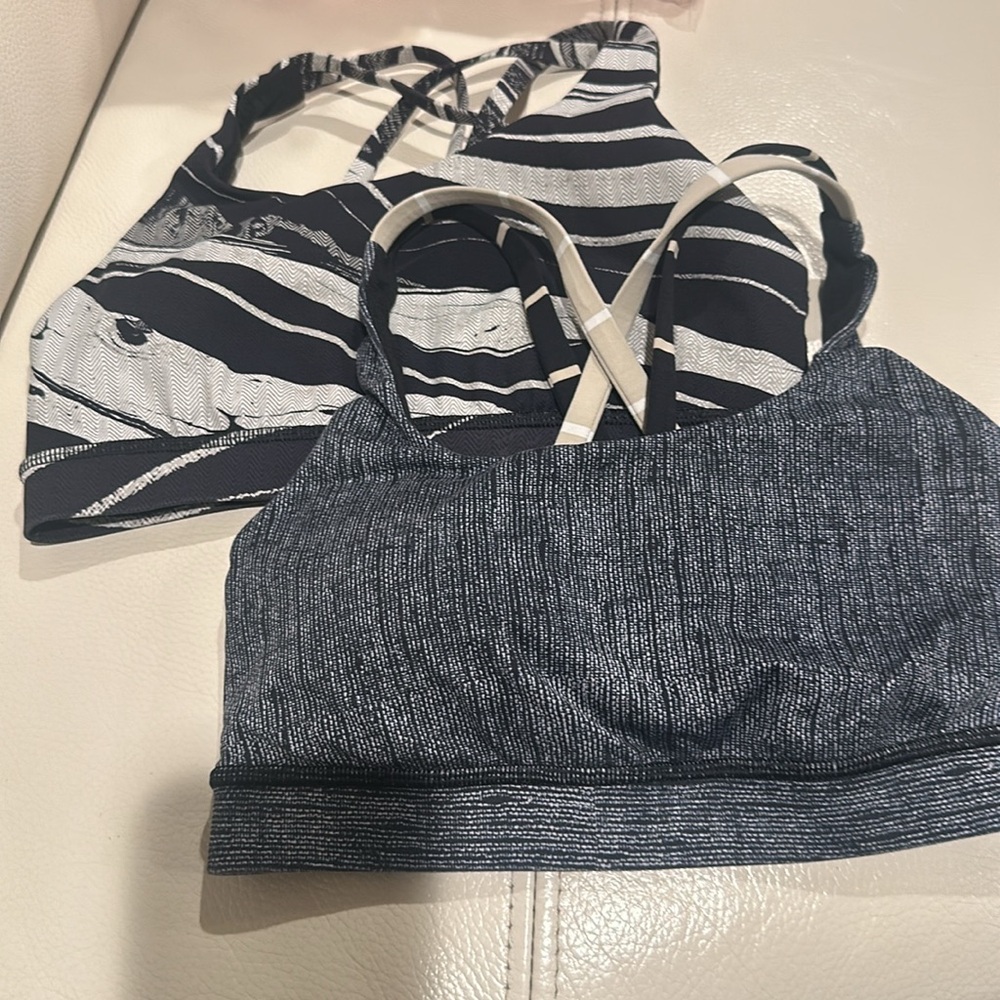 lululemon athletica Black and White Strappy Sports Bras (2 Pack)